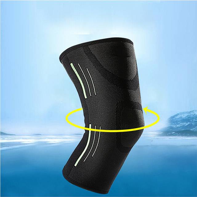 (Green, L) 2Pcs Elastic Knee Brace Support Compression Sleeve Warp Joint Pain Relief Arthritis