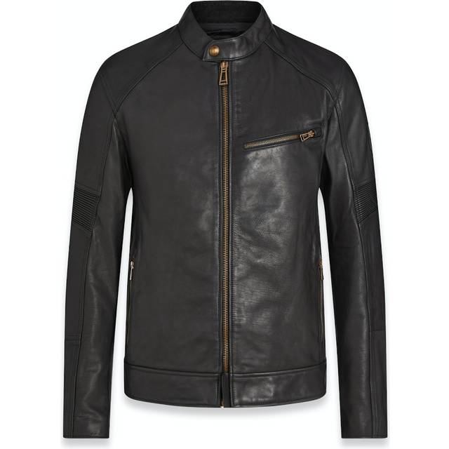 Belstaff Vanguard Motorcycle Leather Jacket, black, Size XL for Men