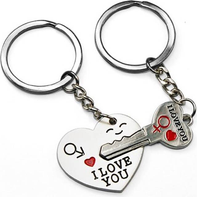 TRIXES Arrow & I Love You Heart Keyring Chain for Valentines
