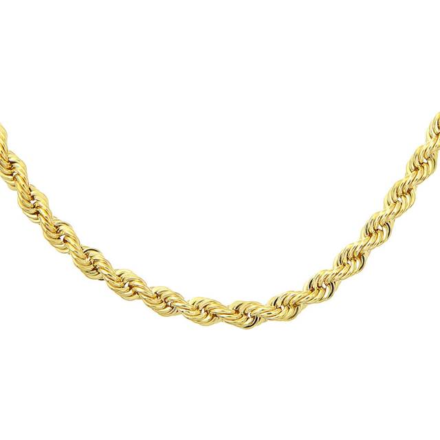 Jewelco London 9ct Yellow Gold Rope Chain Necklace 3mm 18 inch 46cm - 050AXLHVC18