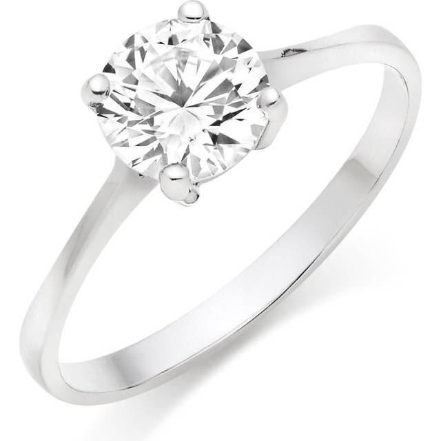 Silver Cubic Zirconia Solitaire Ring