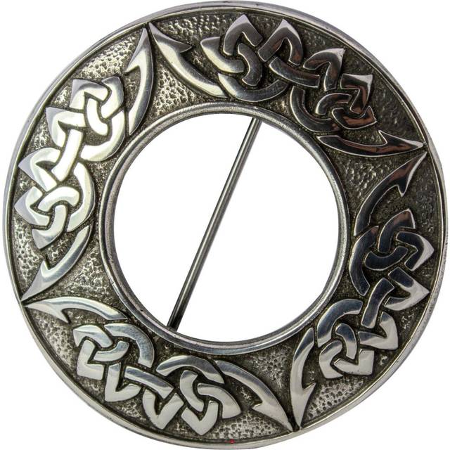 (Polished) Ladies Plaid Brooch Fly Scottish Pewter Celtic Knot Design Made in UK Scottish Celtic Silver Kilt Pin Novelty Brooches and Pins Kilt Outfit
