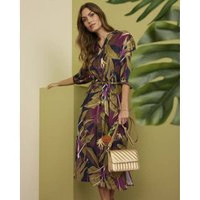 Kaftan Style Dress - Big Leaf - 16 48"