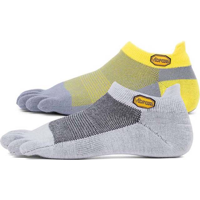 Vibram Five Fingers Athletic No-Show 2 Pack - Löparsockor Grey / Yellow / Grey S (34 - 37)