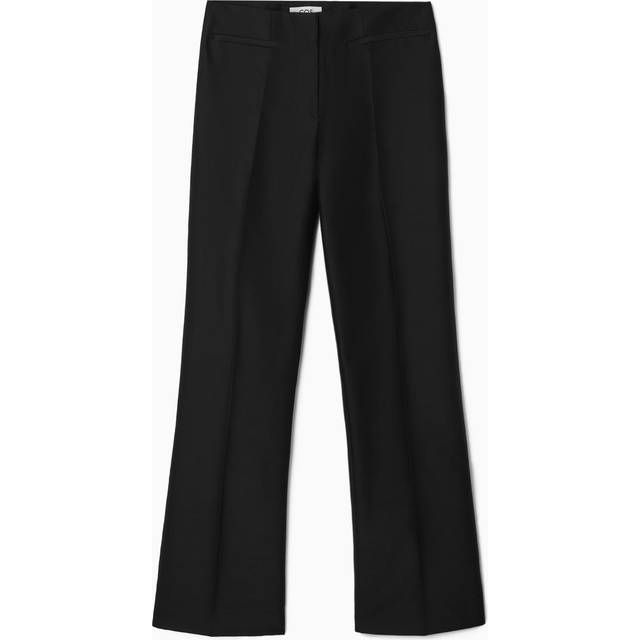 Flared Wool-Blend Trousers - Black - 32