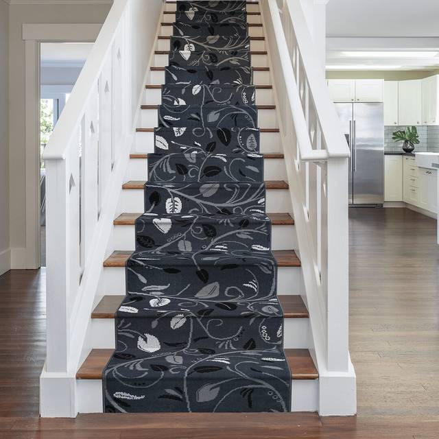 Rosalind Wheeler Altamirano Tufted Grey Stair Runner Grey Runner 540cm x 70cm