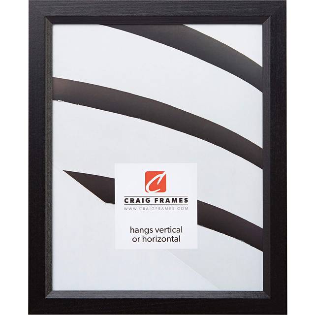 Craig Frames 7171610BKC1217AAC 0.825-Inch Wide Picture/Poster Frame in Wood Grain Finish  12 by 17-Inch  Solid Black