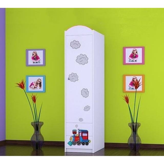 Oldham 1 Door Wardrobe - White (180cm H X 45cm W X 54cm D)