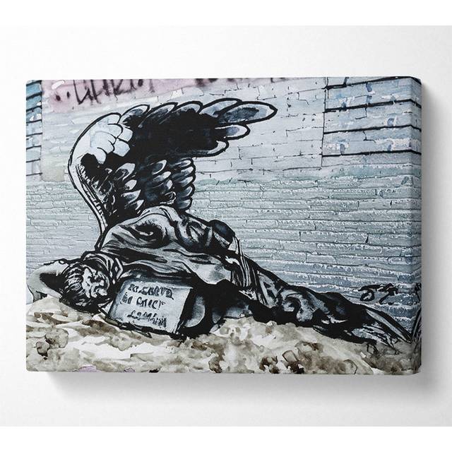 Russian Banksy - Wrapped Canvas Art Prints - Multicolour (66cm H x 106.6cm W x 10cm D)