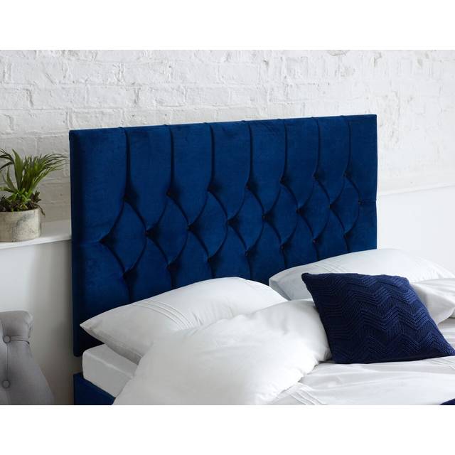 Aspire Furniture Catherine Lansfield Boutique Single Navy Brushed Velvet Headboard - Aspire Beds - Blue