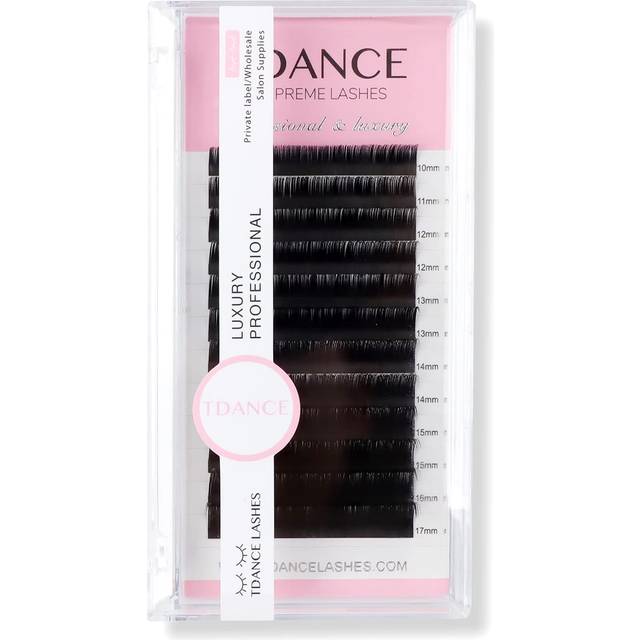 TDANCE Premium DD Curl 0.15mm Thickness Semi Permanent Individual Eyelash Extensions Silk Classic Lashes Professional Salon Use Mixed 10-17mm Length I