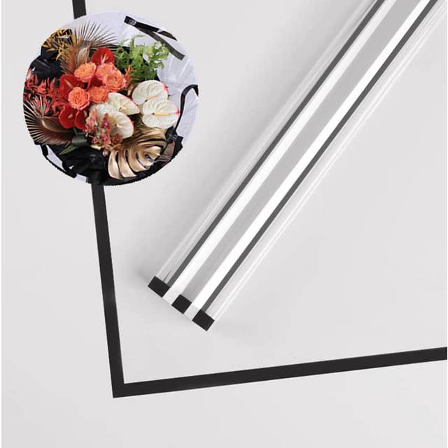JOSON 20 sheets of colored border transparent waterproof wrapping paper  flower shop bouquet supplies  DIY handicrafts  gift packaging or gift box pac