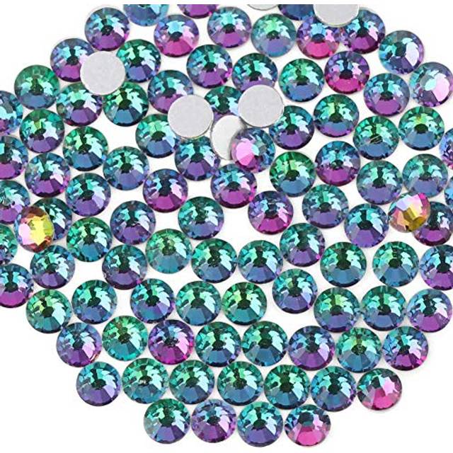 beadsland Flat Back Crystal Rhinestones Round Gems  Green Volcano (1.3-1.4mm) SS3/1440pcs