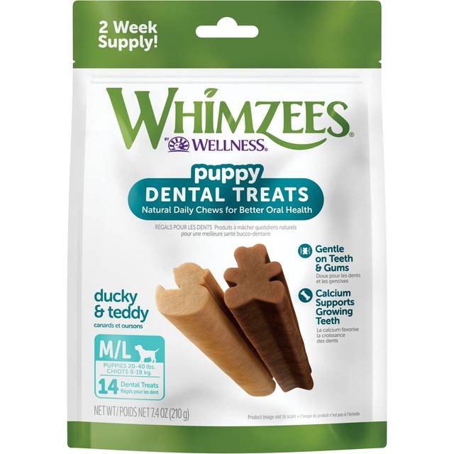 WHIMZEES By Wellness Puppy Stix, tuggben för små valpar, hundmellanmål för tandvård, storlek XS/S, 28 stycken, utan tillsats av socker, spannmålsfri, naturlig, låg fetthalt