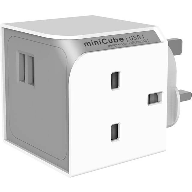 Allocacoc PowerCube 'miniCube USB' 2 UK Socket Mains Extension Plug