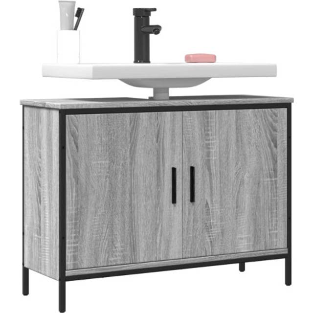 vidaXL Bathroom Sink Cabinet Grey Sonoma 80x30x60 cm Engineered Wood