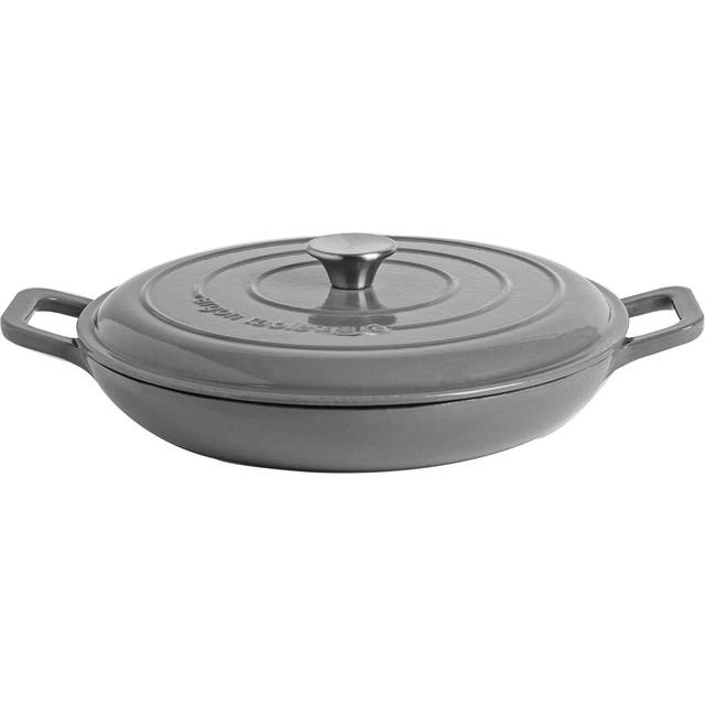 2.3L Cast Iron Shallow Casserole Dish - Dark Grey