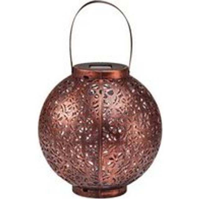 Smart Solar Large Boulette Lantern, Brown