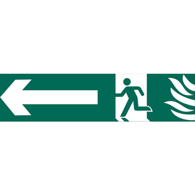 Draper Running Man Arrow Left Fire Safety Sign 200mm 50mm Standard