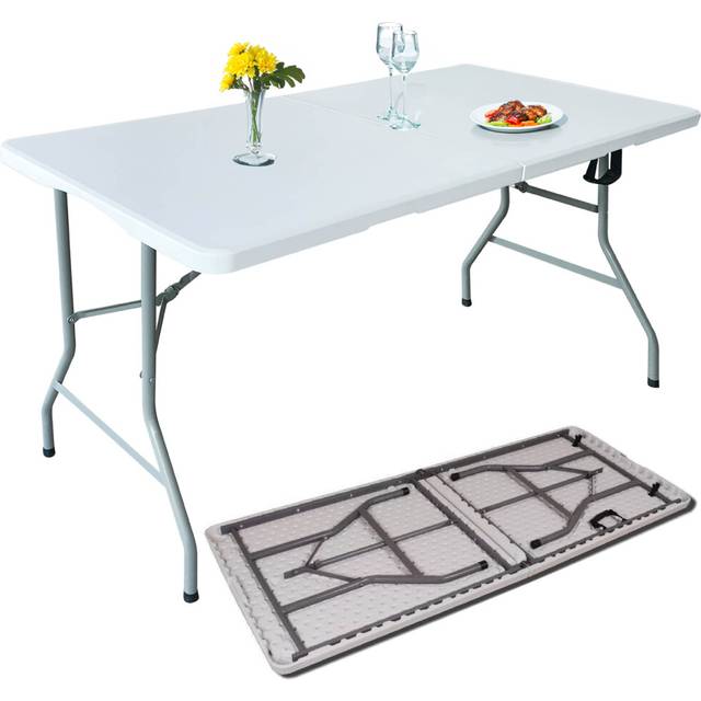 (5ft) Heavy Duty Indoor/Outdoor Foldable Collapsible Tables Picnic Camping Outdoor Dining Market Paste Table with Handle