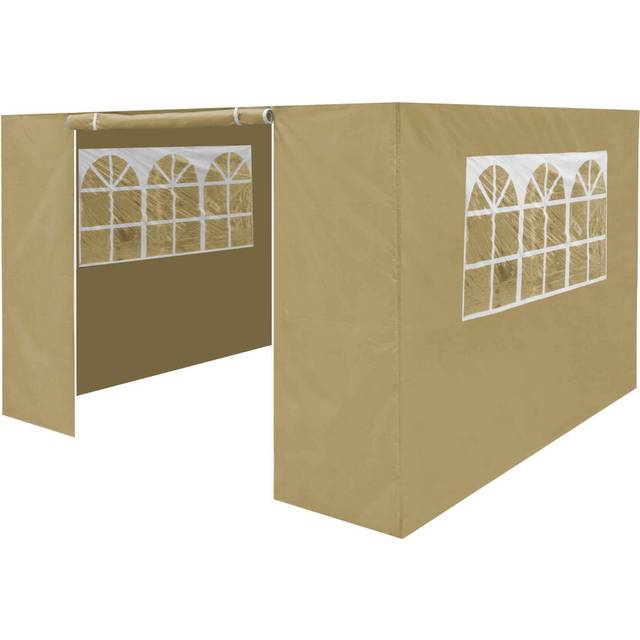 Premium Gazebo/Marquee Side Walls/Doors/Windows, Fits 3 x 3m Models - Beige - DG146