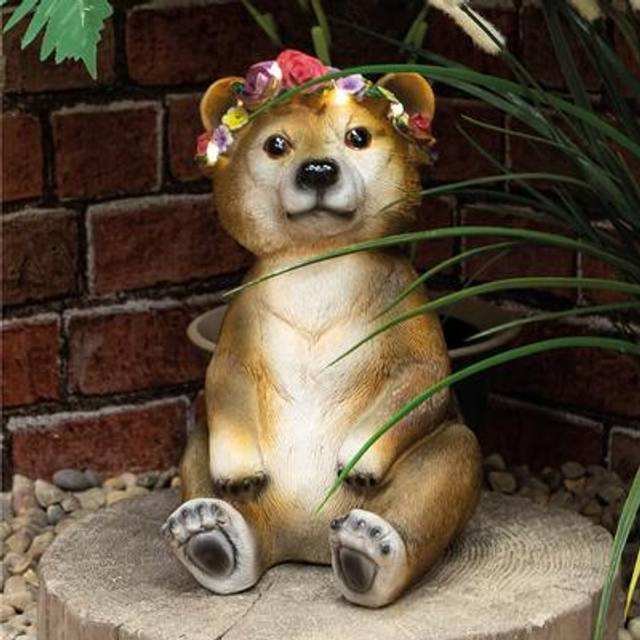 St Helens Female Light Up Bear Ornament - Brown - 2.93x2.03x2.12cm