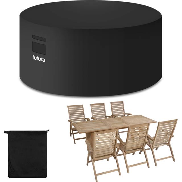 Round 230x100cm Garden Rattan Outdoor Furniture Covers Waterproof Rip Resistant pvc Backing, Air Vents & uv Safe - Futura