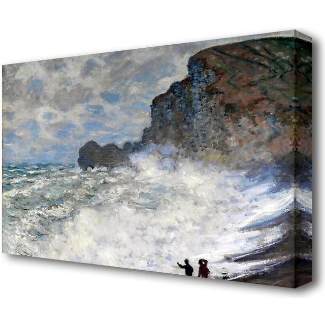Rough Weather at Etretat by Claude Monet -  Wrapped Canvas Painting Print (35.6 cm H x 50.8 cm W)