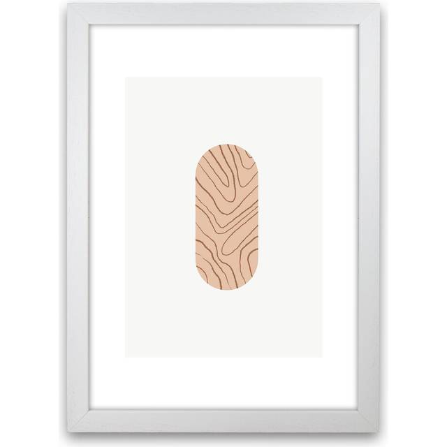 Mila Leaf Pink N2 by Pixy Paper - Graphic Art - White Framed (59.4cm H x 42cm W x 3cm D)