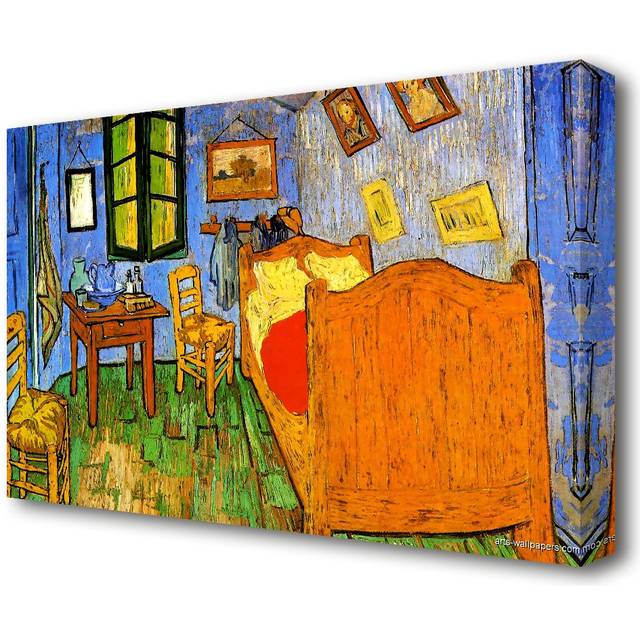 &#39;His Bedroom 3&#39; by Vincent Van Gogh Oil Painting Print on Wrapped Canvas (50.8cm H x 106.6cm W)