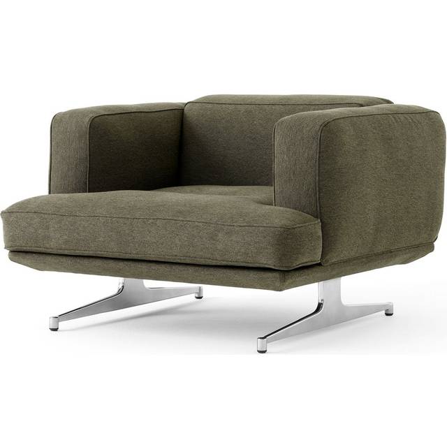 &Tradition - Inland AV21 1-sits soffa polerad aluminium ben clay 0014 - Fåtöljer - Grön - Metall/Trä/Textilmaterial/Skum/Plast