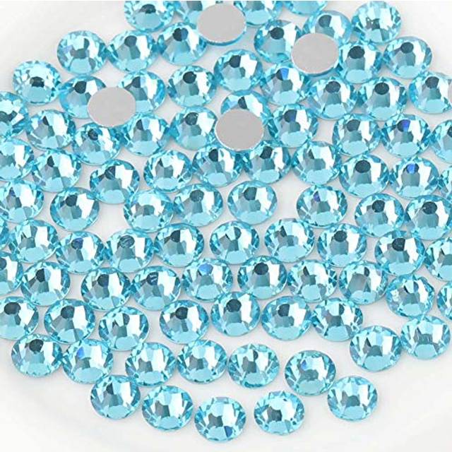 beadsland Flat Back Crystal Rhinestones Round Gems  Aquamarine (3.8-4.0mm) SS16/1440pcs