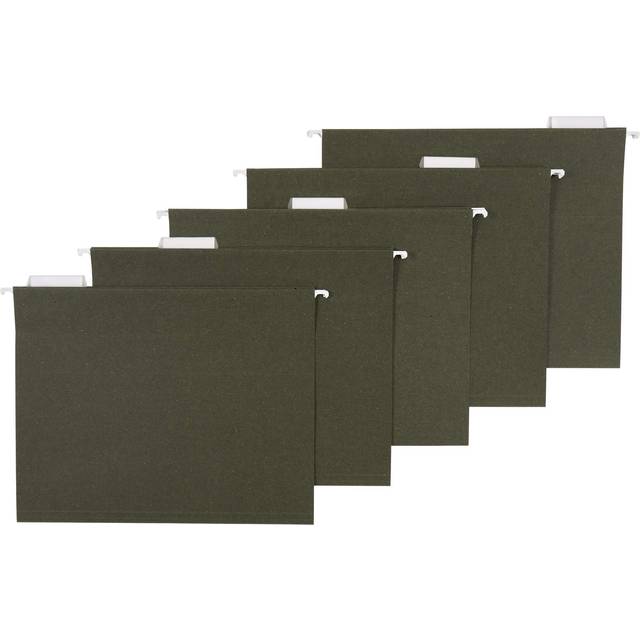 Amazon Basics Hanging File Folders  Standard Green 1/5-Cut Tabs  Letter Size  50 Count per box