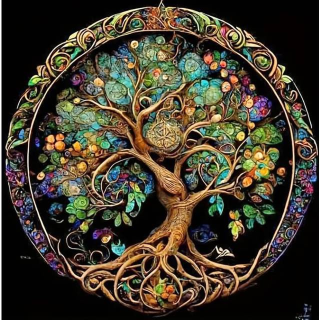JFYHAB DIY 5D Diamond Painting Kits for Adults Diamond Art Tree of Life Diamond Painting Full Drill Crystal Rhinestone Embroidery Craft Kits for Home