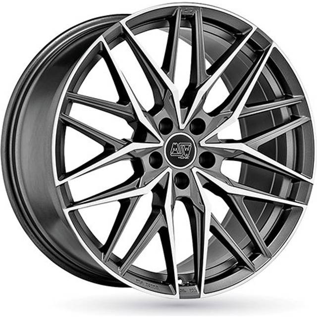 MSW 50 Alloy Wheels In Matt Gunmetal Full Polished Set Of 4 - 18x8 Inch ET45 5x108 PCD, Gunmetal