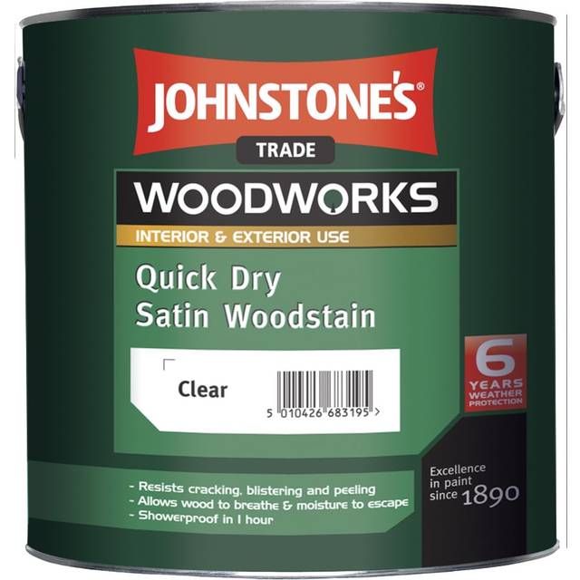 Johnstone's Trade Woodworks Redwood Quick Dry Satin Finsh Woodstain - 2.5L - One Size