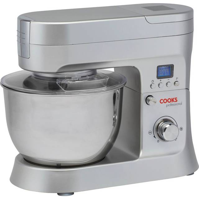 Food Processor Stand Mixer with Blender Meat Mincer Grinder 6.2L Bowl 1200W - Silver - One Size