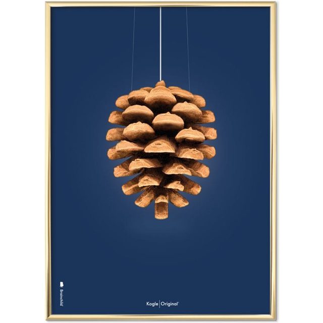 Plakat med Koglen - Mørkeblå Klassisk (30x40)