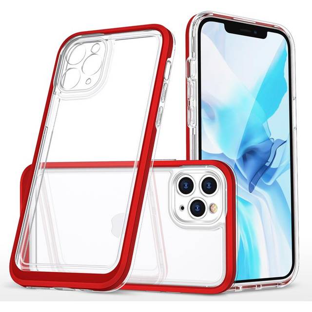 iPhone 11 Pro Max Skal Clear 3in1 - Röd
