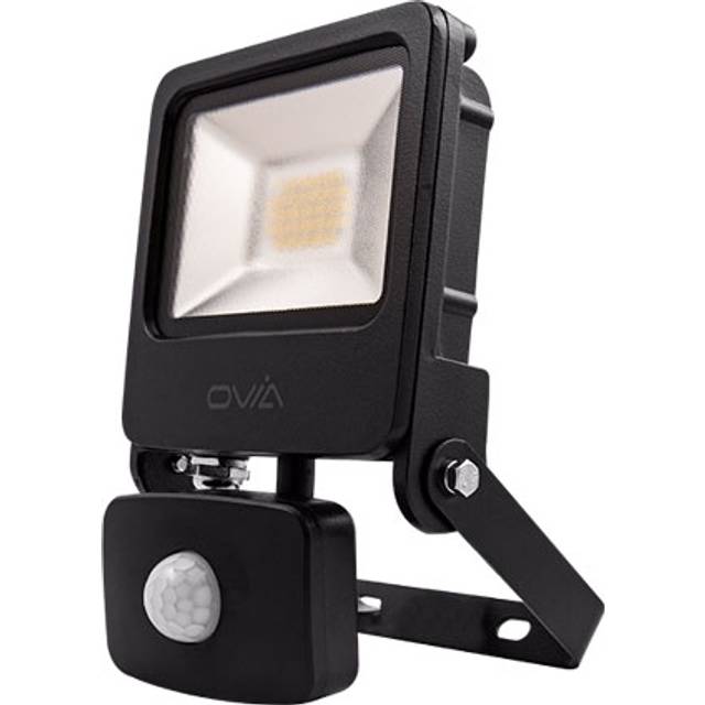 Click Ovia 20W LED Floodlight With PIR IP44 4000K Black