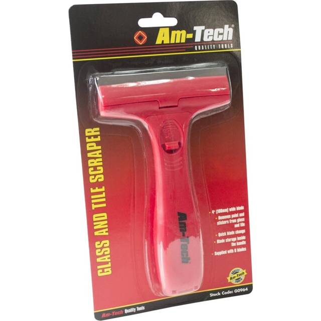 "4"" Glass And Tile Scraper -  scraper glass tile paint remover 6 blades window 100mm new decorators"
