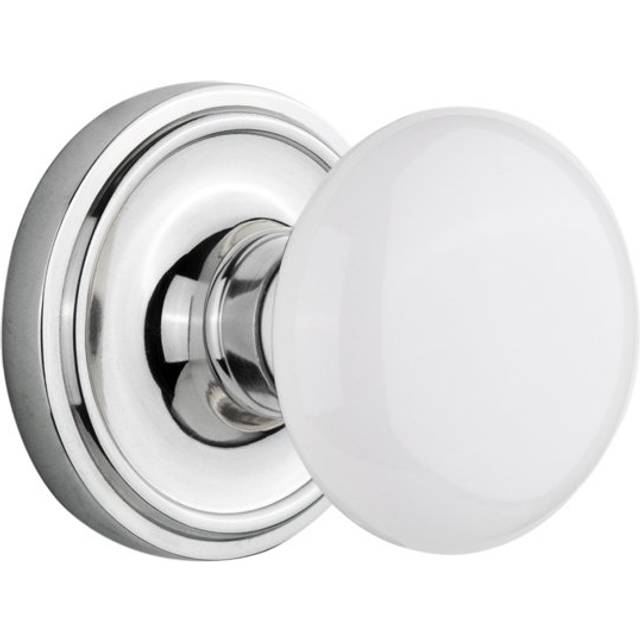 Nostalgic Warehouse Classic Rosette White Porcelain Round Door Knob