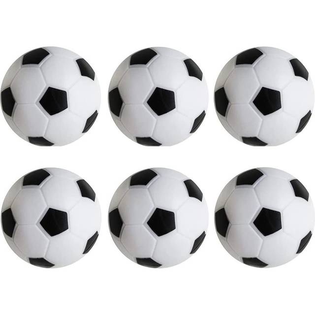 Table Football Game Replacements Mini Foosball Balls, 36mm Game Table Size Black and White Tabletop Soccer Balls - 6 Pack