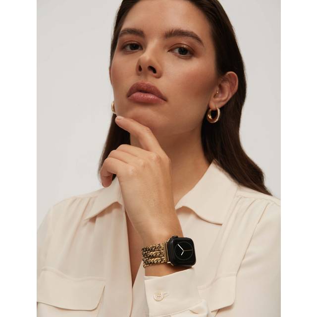 Anne Klein Women's Multi Chain Link Band for Apple Watch® in Gold-Tone size 42/44/45/Ultra(49mm)