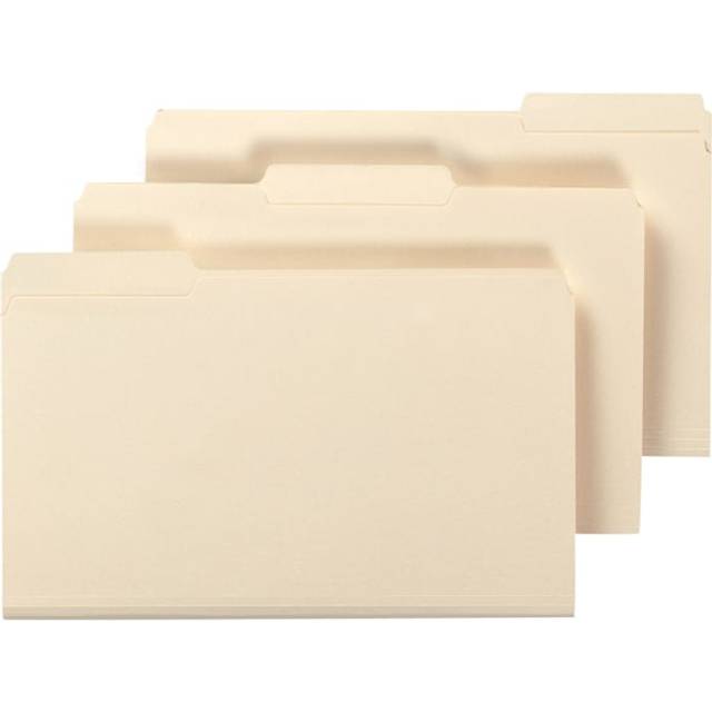 Office Depot File Folders  1/3 Cut  Legal Size  30% Recycled  Manila  Pack of 100  810846