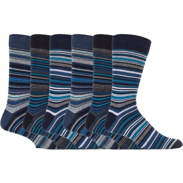 (6-11 UK, Leicester) Mens 6 pack colourful striped patterned dress cotton socks in 7 styles