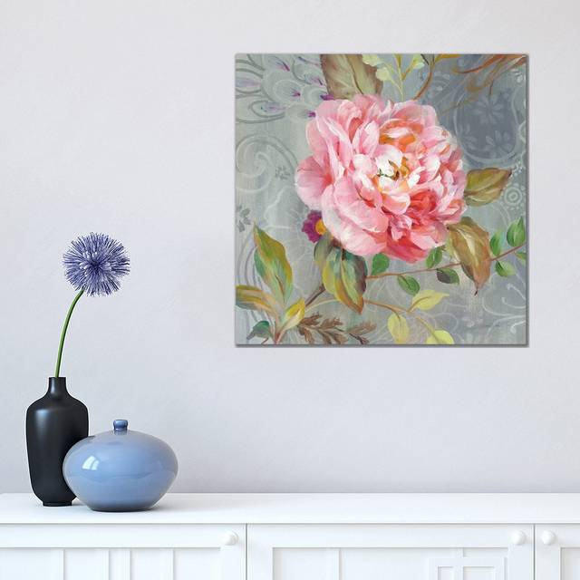 Peonies and Paisley II by Danhui Nai - Wrapped Canvas Art Prints (45.72cm H x 45.72cm W)