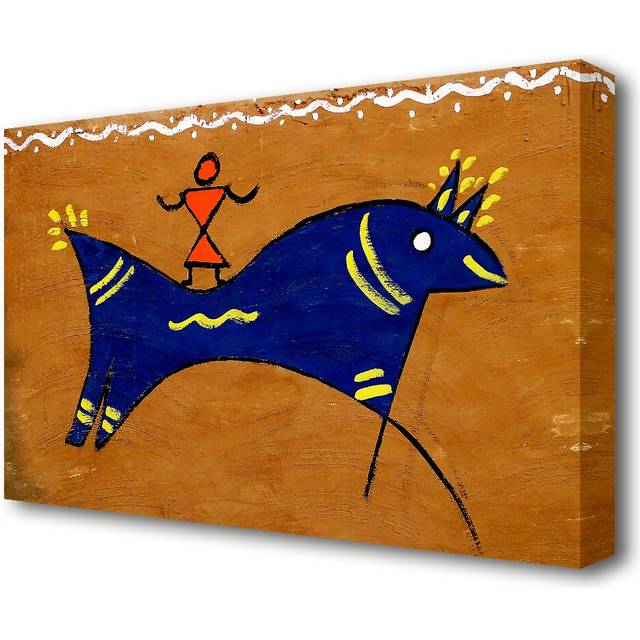 &#39;Aborigional Animal of Peace Ethnic&#39; Painting Print on Wrapped Canvas (66 cm H x 101.6 cm W)