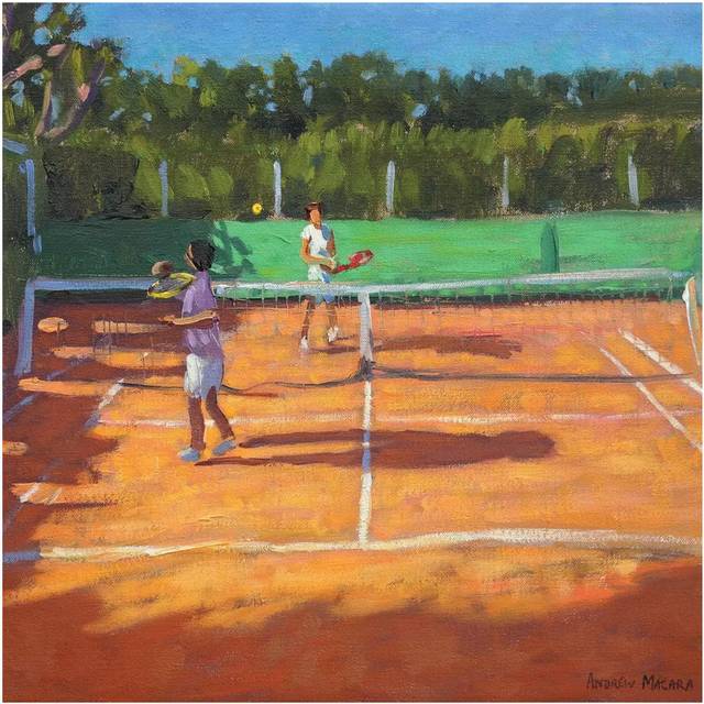 Tennis Practise, Cap D'Agde, France by Andrew Macara - Wrapped Canvas Painting (45.72 cm H x 45.72 cm W)
