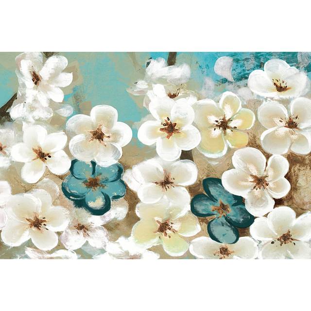 Large Flowers - Wrapped Canvas Art Prints (30cm H x 46cm W x 3.8cm D)
